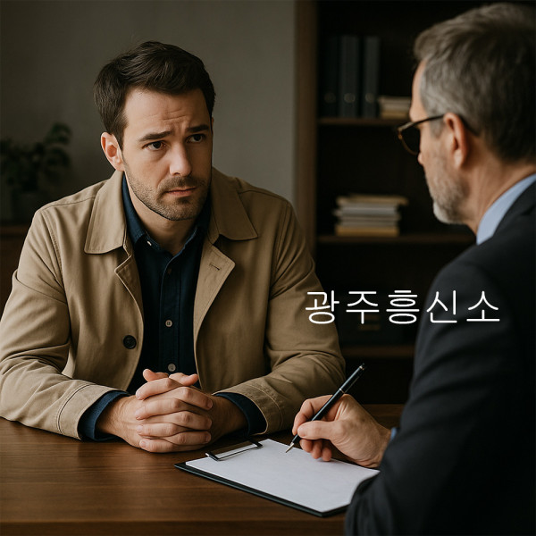 탐정사무소에서 의뢰인과 상담사가 진지하게 상담을 진행하는 모습